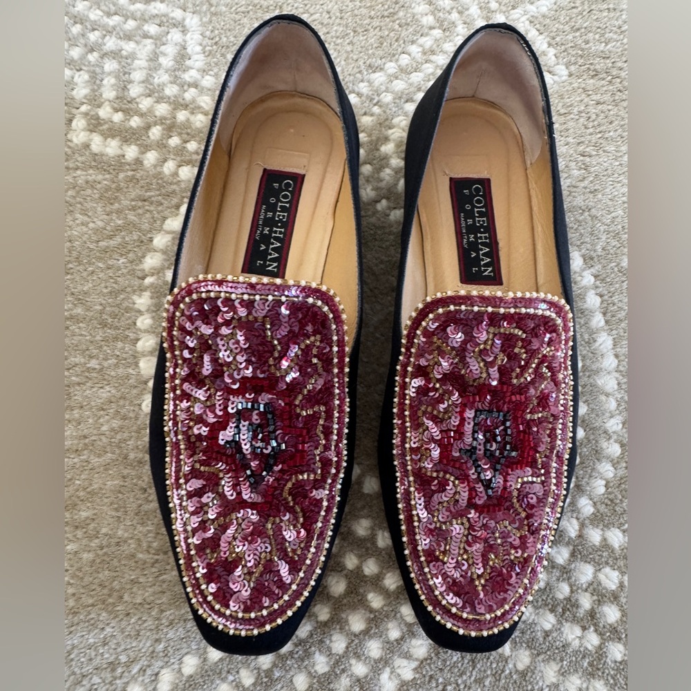 Limited Edition Cole Haan Black and Red Sequin Flats